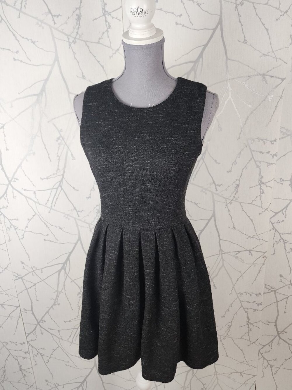 Talula Heathered Black Ponte Knit Fit & Flare Skater Dress
